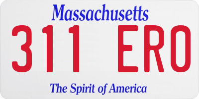 MA license plate 311ER0