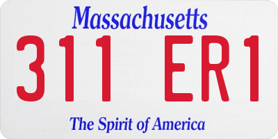 MA license plate 311ER1
