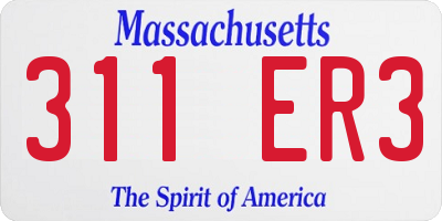 MA license plate 311ER3