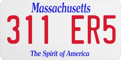 MA license plate 311ER5