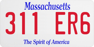 MA license plate 311ER6