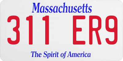 MA license plate 311ER9