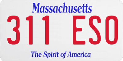 MA license plate 311ES0