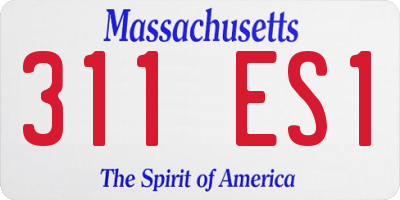 MA license plate 311ES1