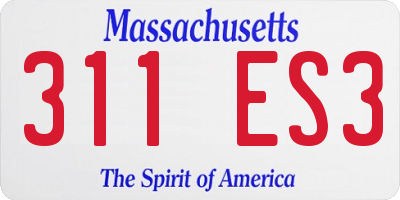 MA license plate 311ES3