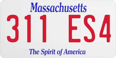 MA license plate 311ES4