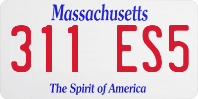 MA license plate 311ES5