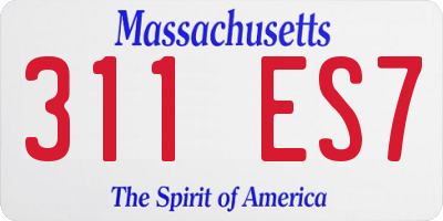 MA license plate 311ES7