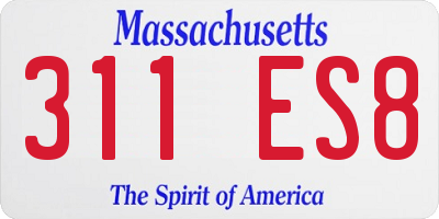 MA license plate 311ES8