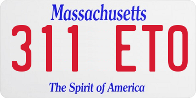 MA license plate 311ET0