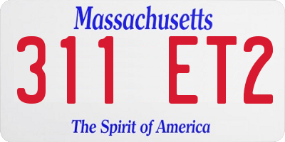 MA license plate 311ET2