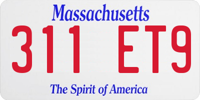MA license plate 311ET9
