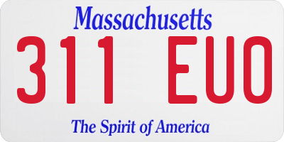MA license plate 311EU0