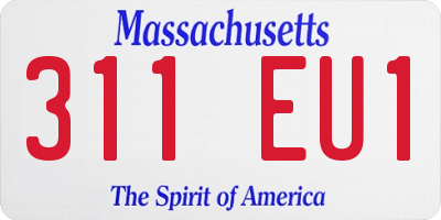 MA license plate 311EU1