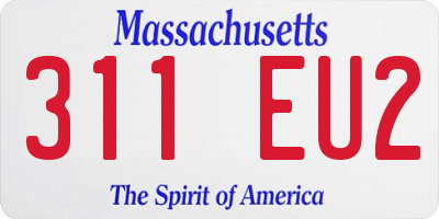 MA license plate 311EU2