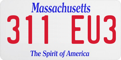MA license plate 311EU3