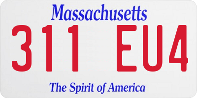MA license plate 311EU4