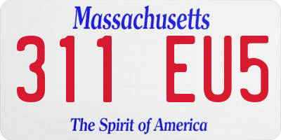 MA license plate 311EU5