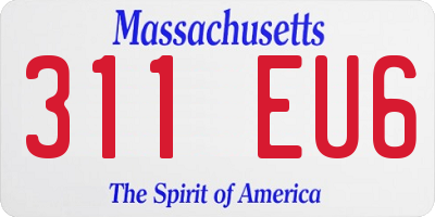 MA license plate 311EU6