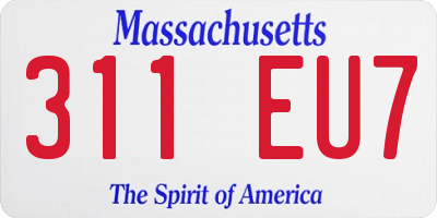 MA license plate 311EU7