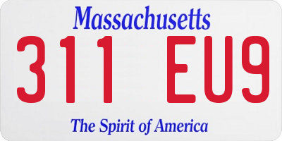 MA license plate 311EU9