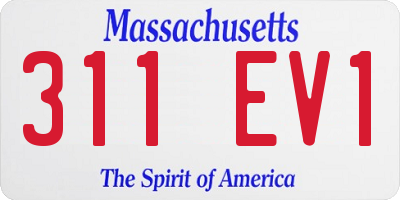 MA license plate 311EV1