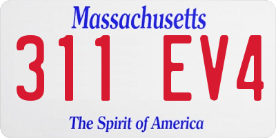MA license plate 311EV4