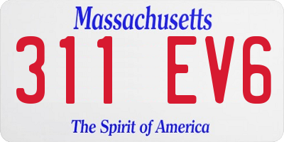MA license plate 311EV6