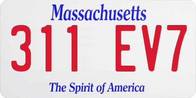 MA license plate 311EV7