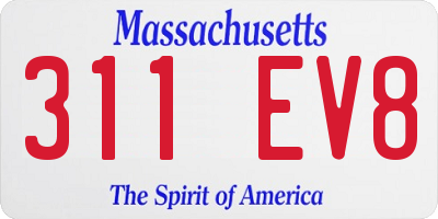 MA license plate 311EV8