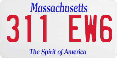 MA license plate 311EW6
