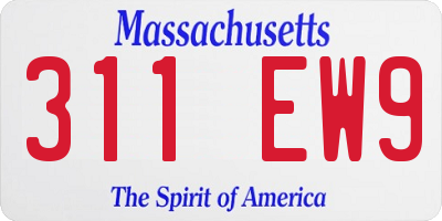 MA license plate 311EW9