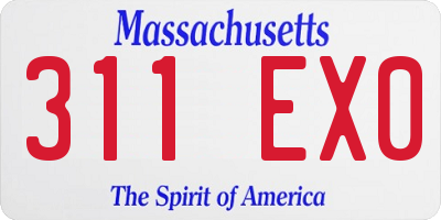 MA license plate 311EX0