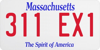 MA license plate 311EX1