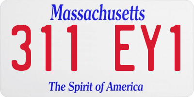 MA license plate 311EY1