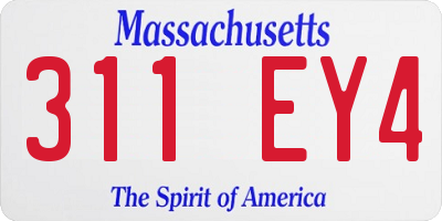MA license plate 311EY4