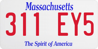 MA license plate 311EY5
