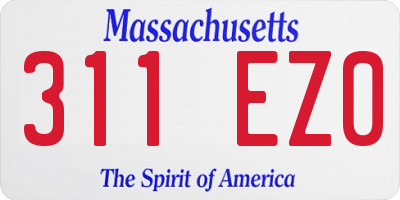 MA license plate 311EZ0