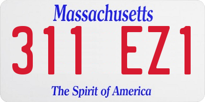 MA license plate 311EZ1