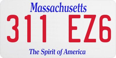 MA license plate 311EZ6
