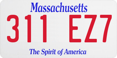 MA license plate 311EZ7