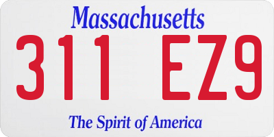 MA license plate 311EZ9