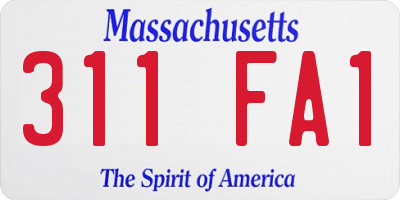 MA license plate 311FA1