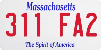 MA license plate 311FA2
