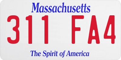 MA license plate 311FA4