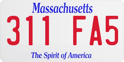 MA license plate 311FA5