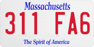 MA license plate 311FA6