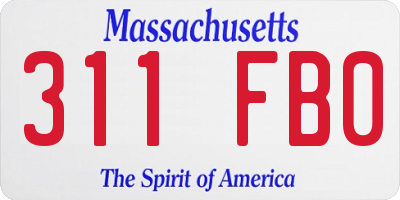 MA license plate 311FB0