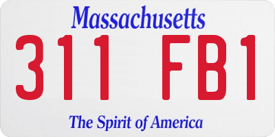 MA license plate 311FB1