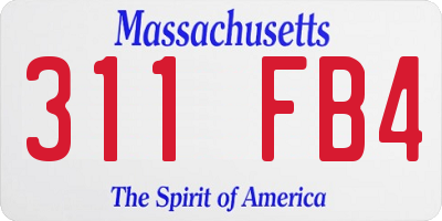 MA license plate 311FB4